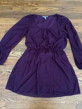 Speeckless women’s Purple long sleeve dress with elastic waist Size L #party #fo